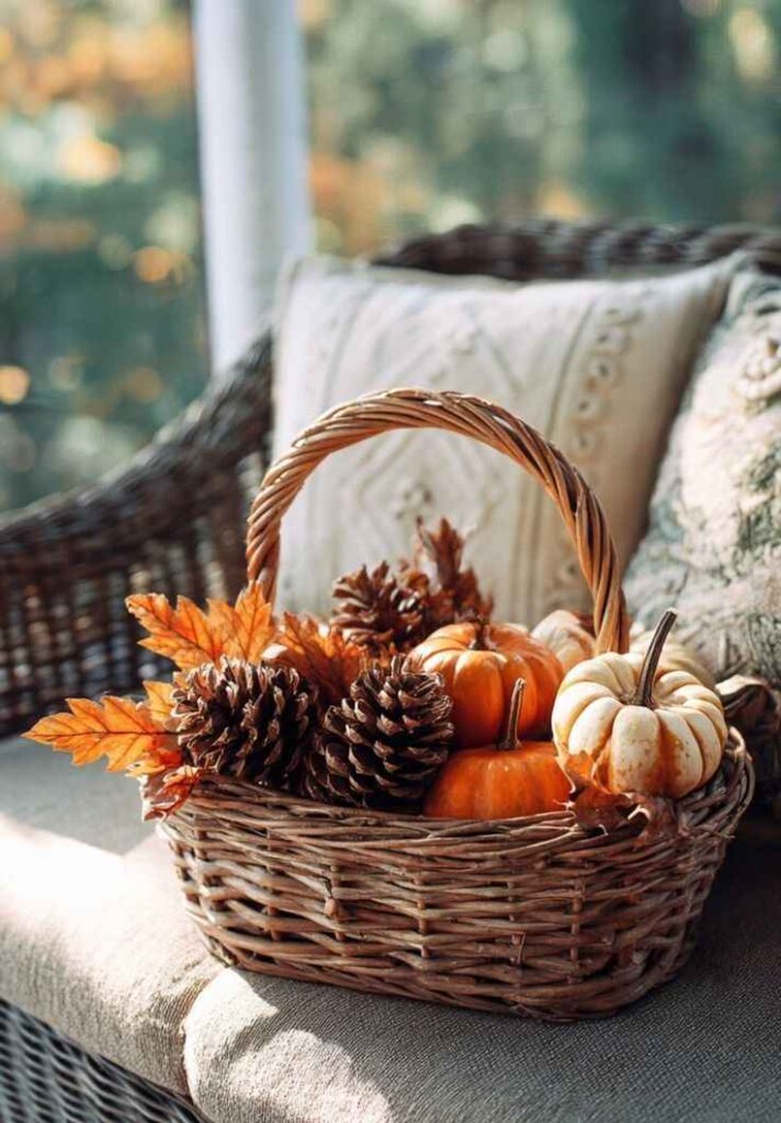 Weathered Basket Autumn Styling
