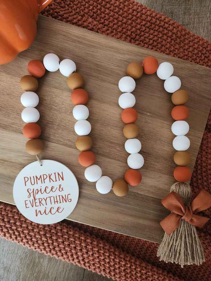 Wooden Bead Fall Garland