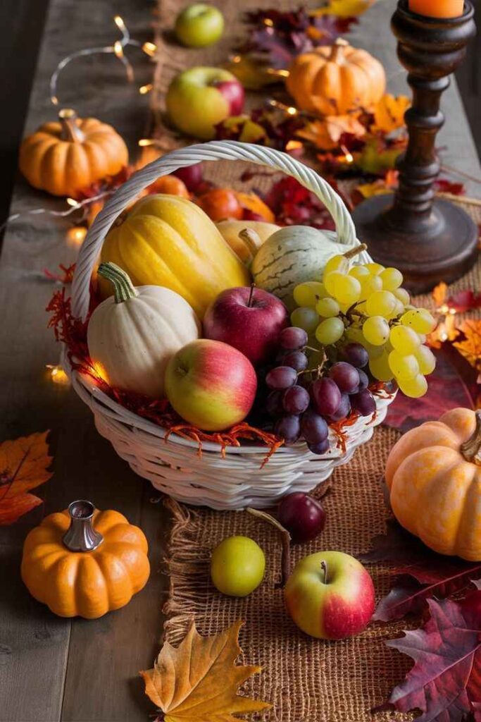 Autumn Fruit Basket Arrangement