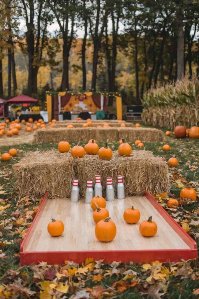 Backyard Pumpkin Bowling Party