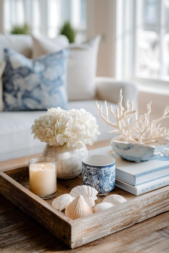 Coastal-Inspired Coffee Table Display