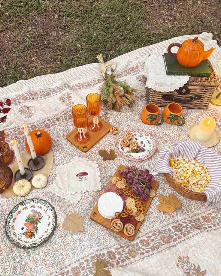 Cozy Blanket Picnic Setup