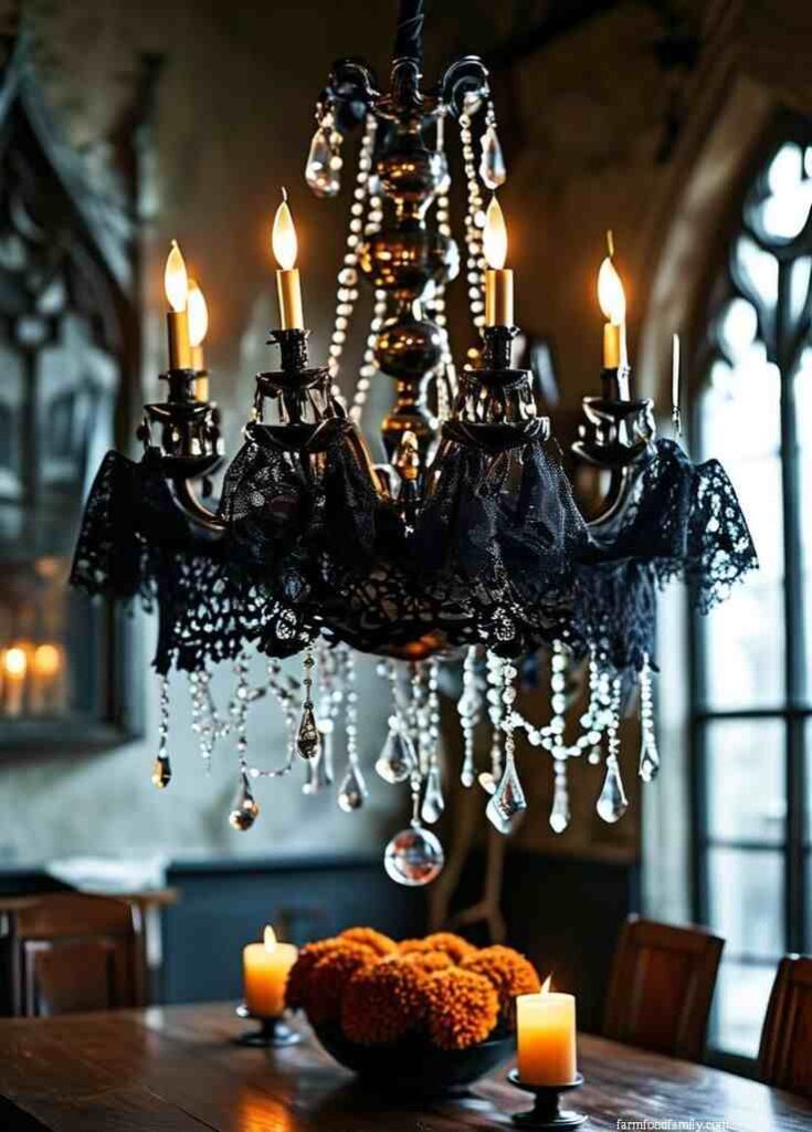 Crystal Chandelier Halloween Accent