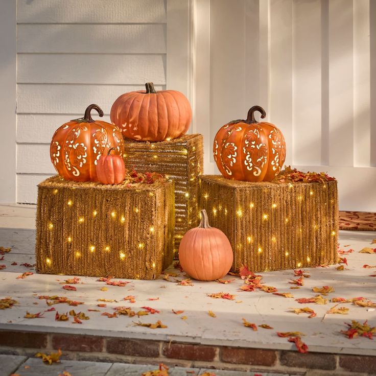 Evening Glow Pumpkin Display