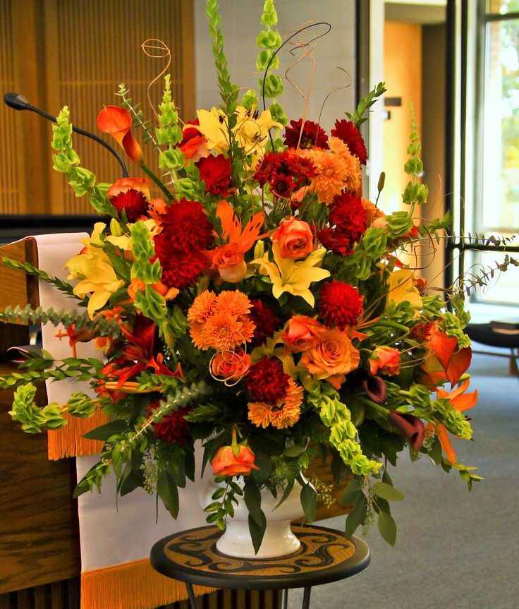 Fall Floral Church Arrangement