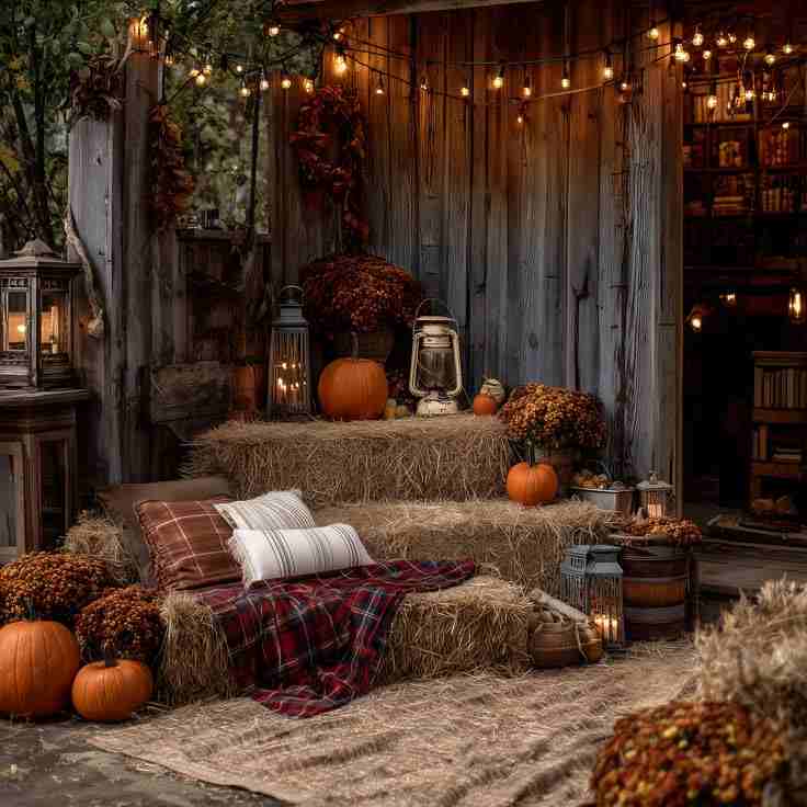 Fall Hay Bale Lounge