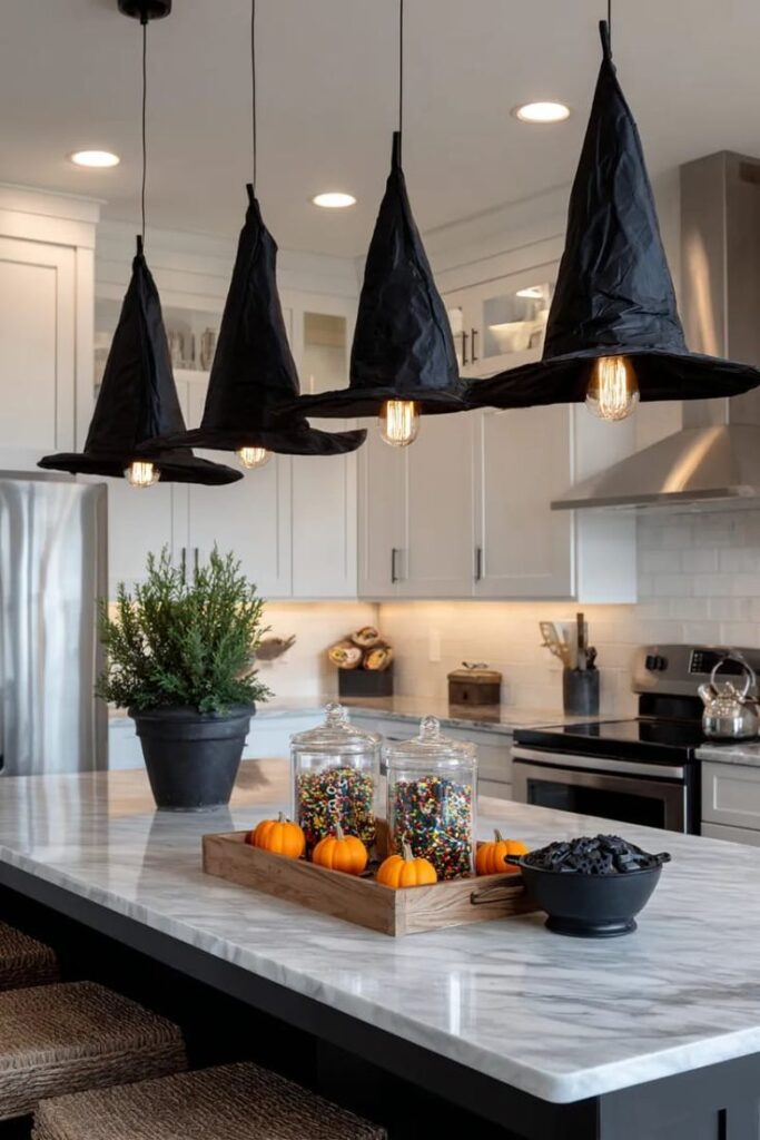 Floating Witch Hats Above the Island