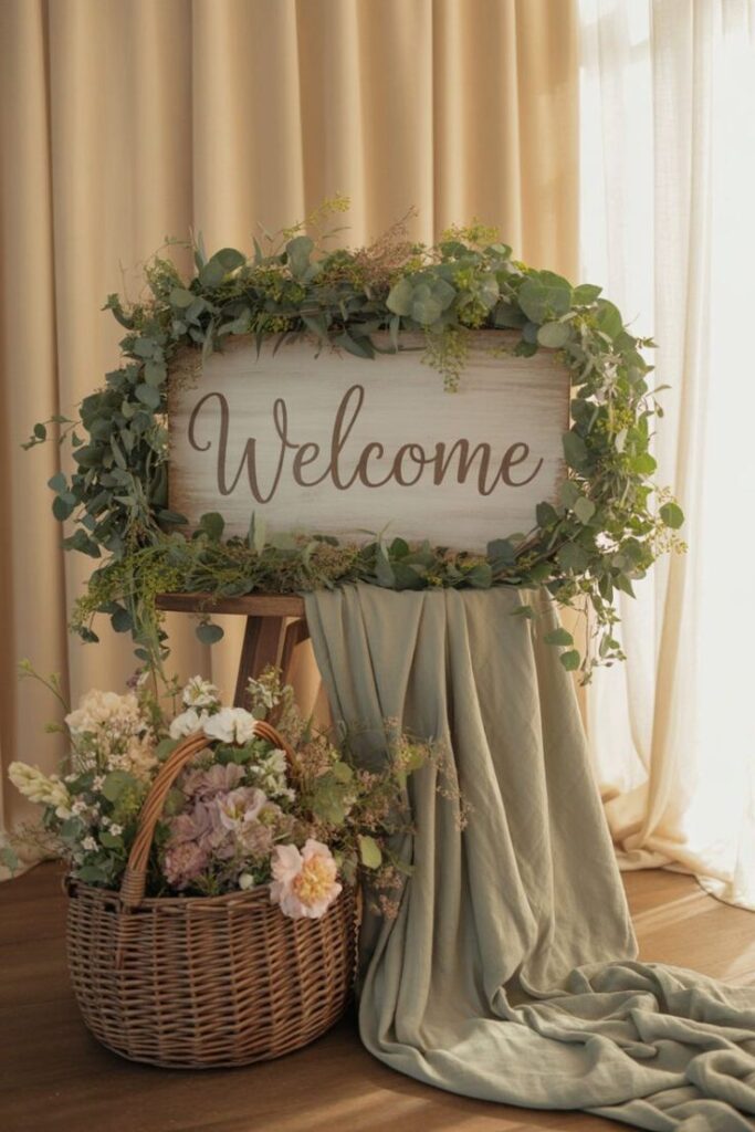 Large Welcome Sign Platform Accent