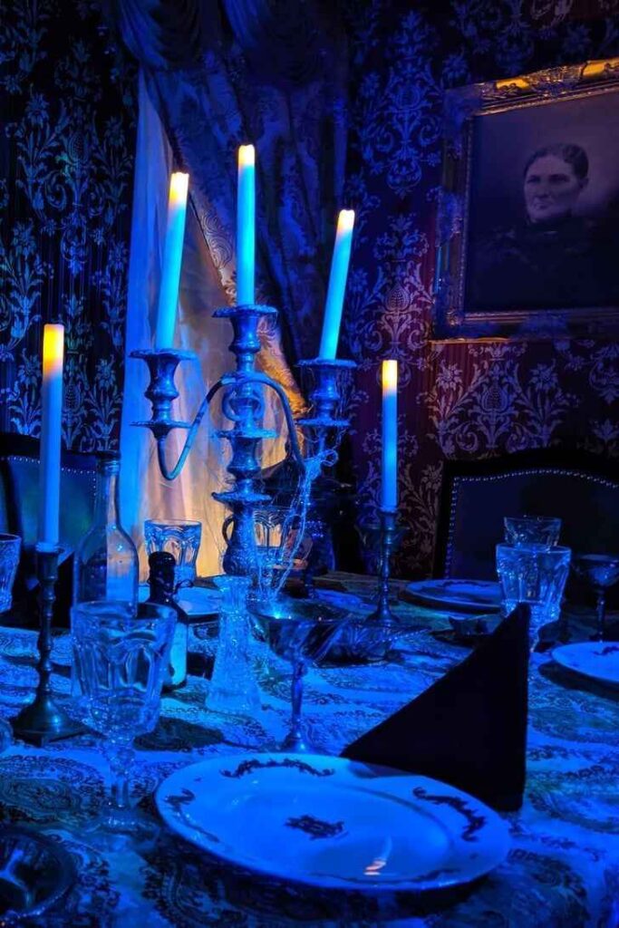 Midnight Blue Halloween Dining Room