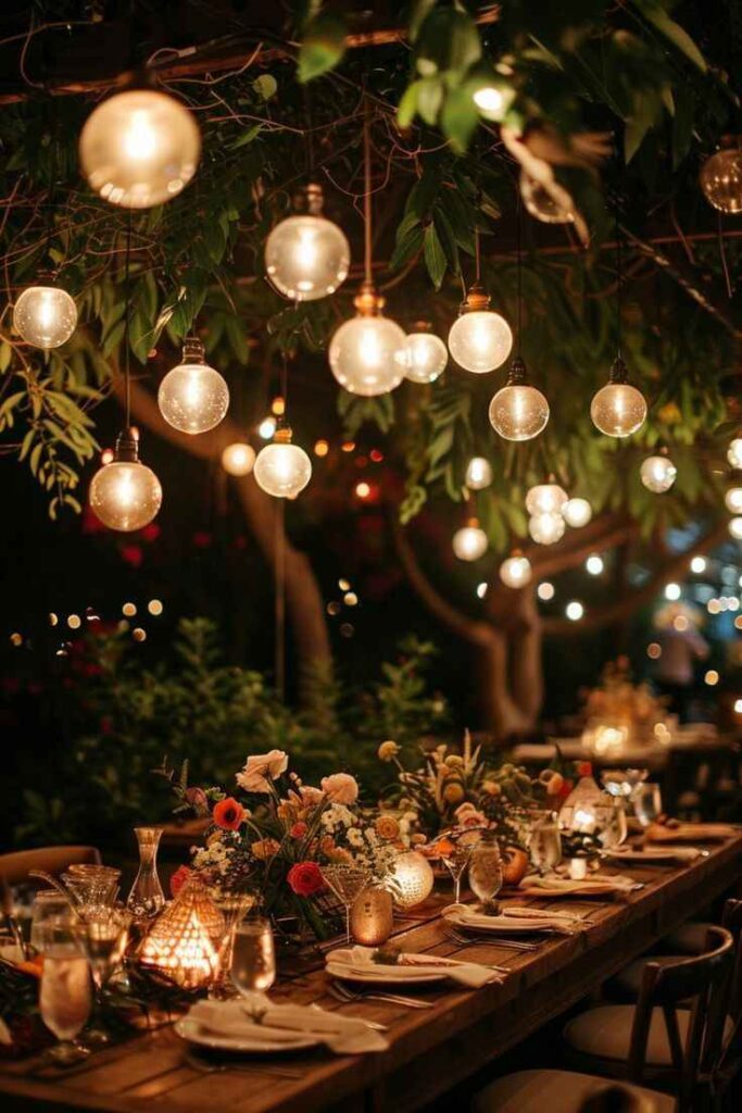 Moonlit Garden Party Setting