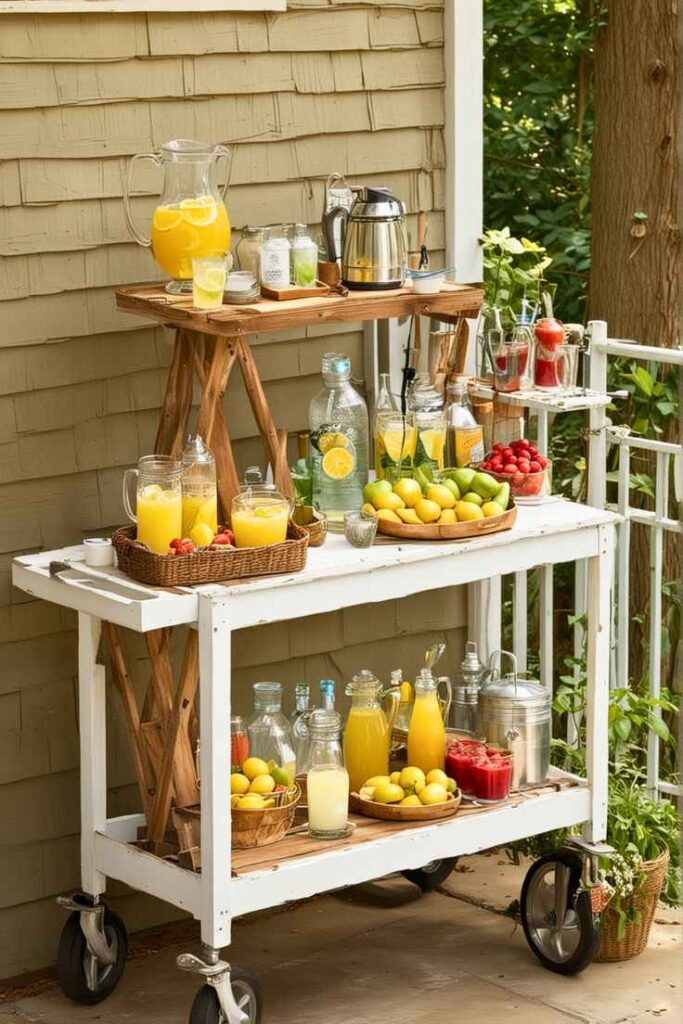 Outdoor Bar Cart Setup