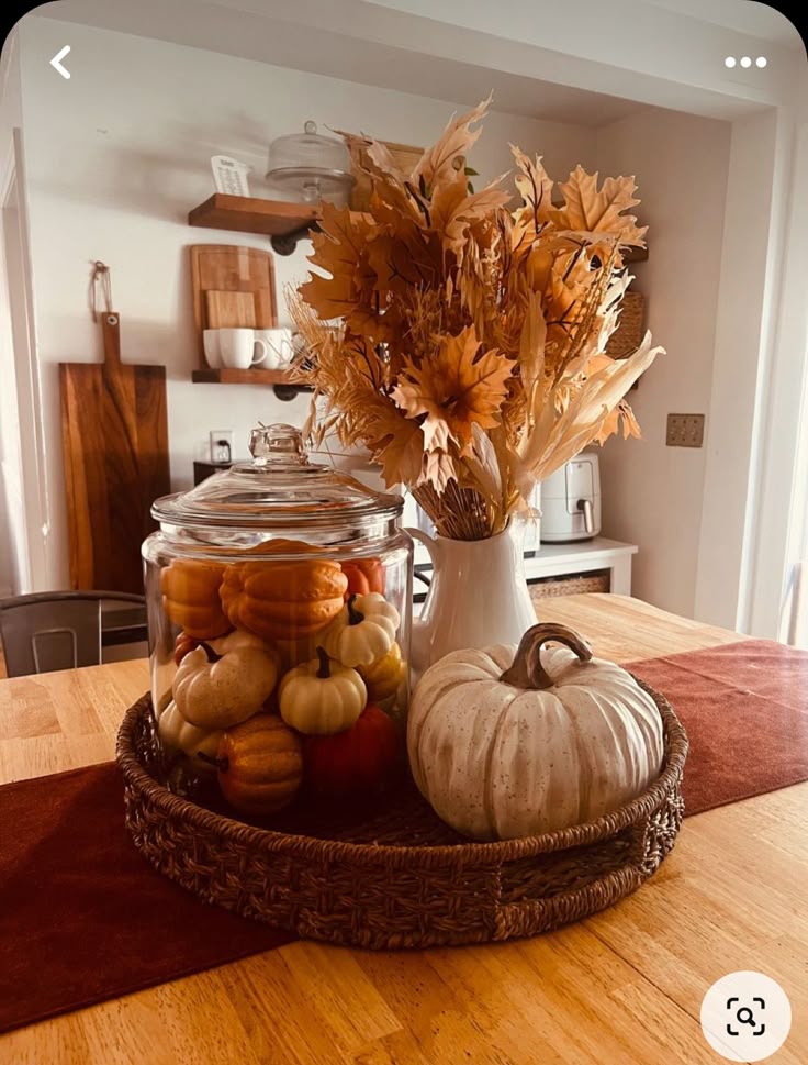 Pumpkin-Filled Countertop Display