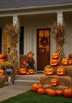 Pumpkin and Cornstalk Church Entrance