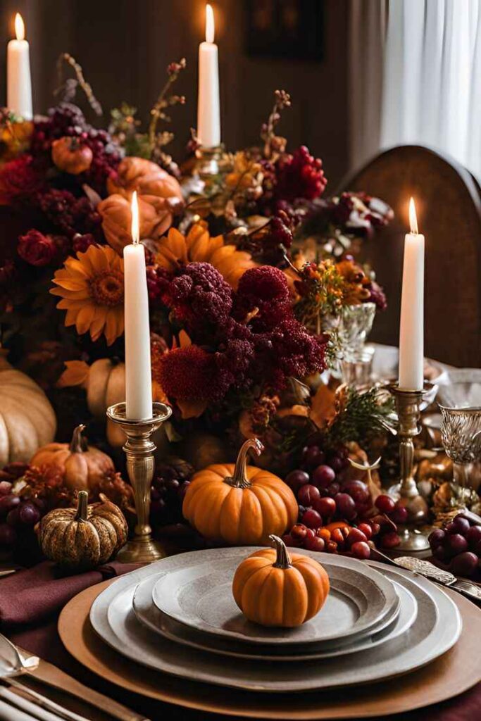 Pumpkin and Floral Centerpieces