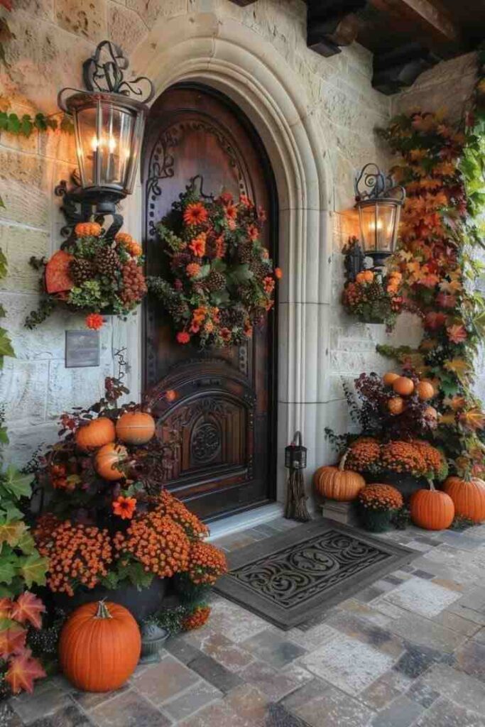 Pumpkin and Lantern Church Entrance
