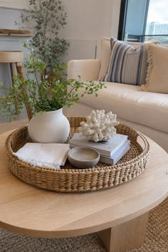 Rattan Tray Coffee Table Styling