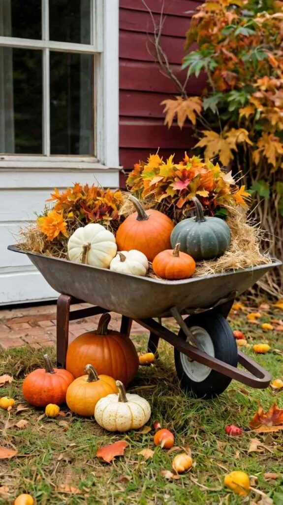 Rustic Harvest Wheelbarrow Display
