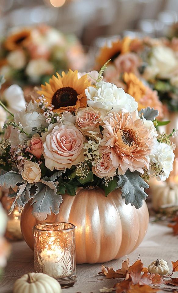 Rustic Pumpkin Centerpiece Bridal Shower