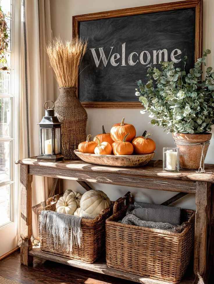 Rustic Pumpkin Welcome Display