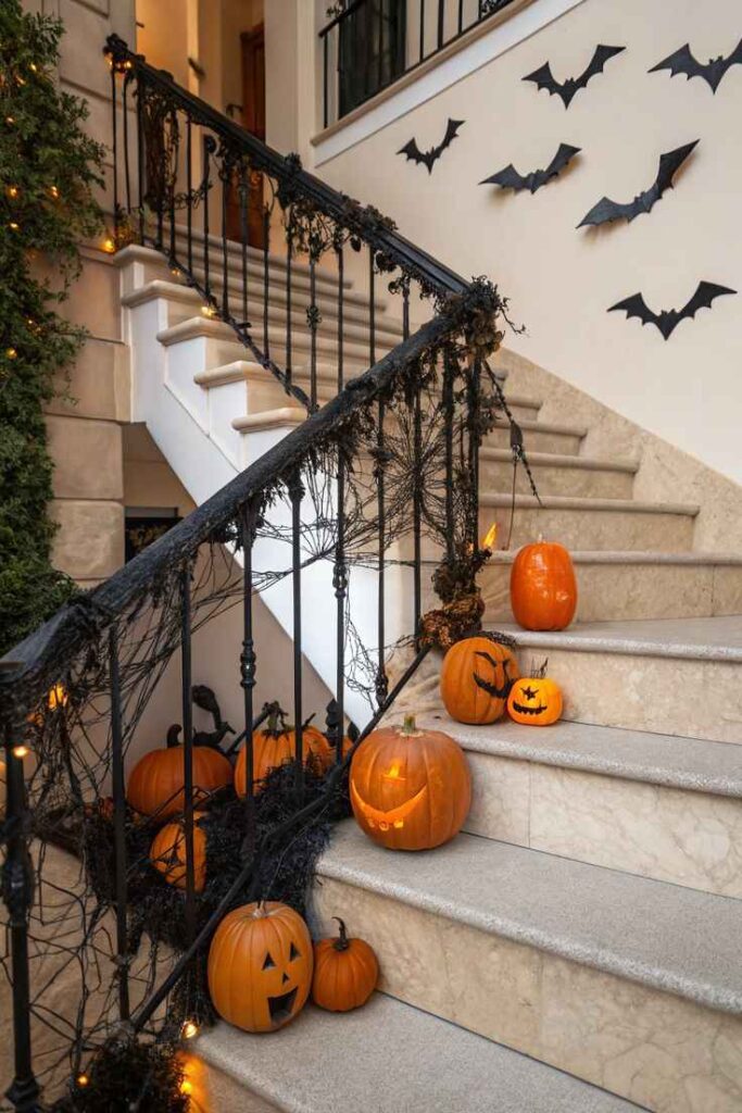 Spooky Pumpkin Stair Display