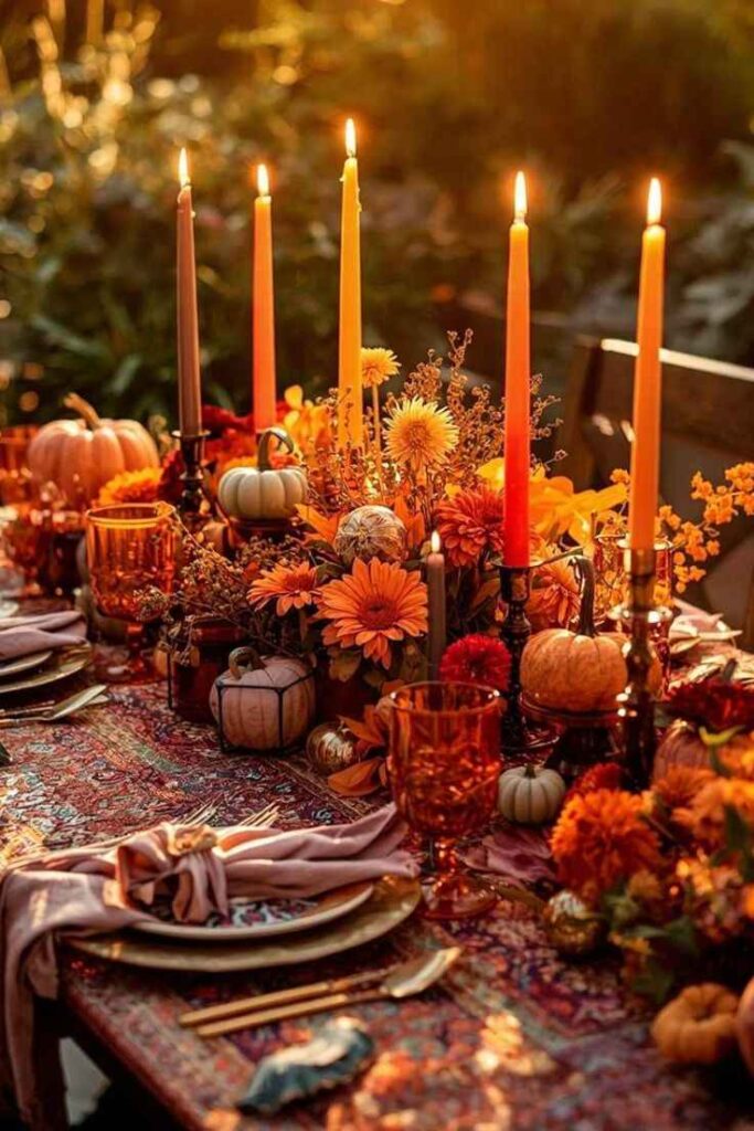 Velvet Pumpkin Party Tablescape