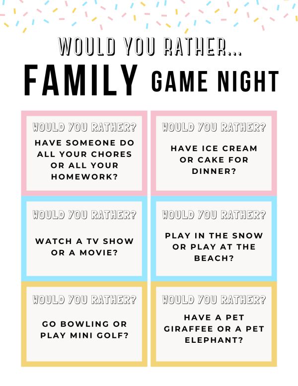 Would You Rather Family Edition
