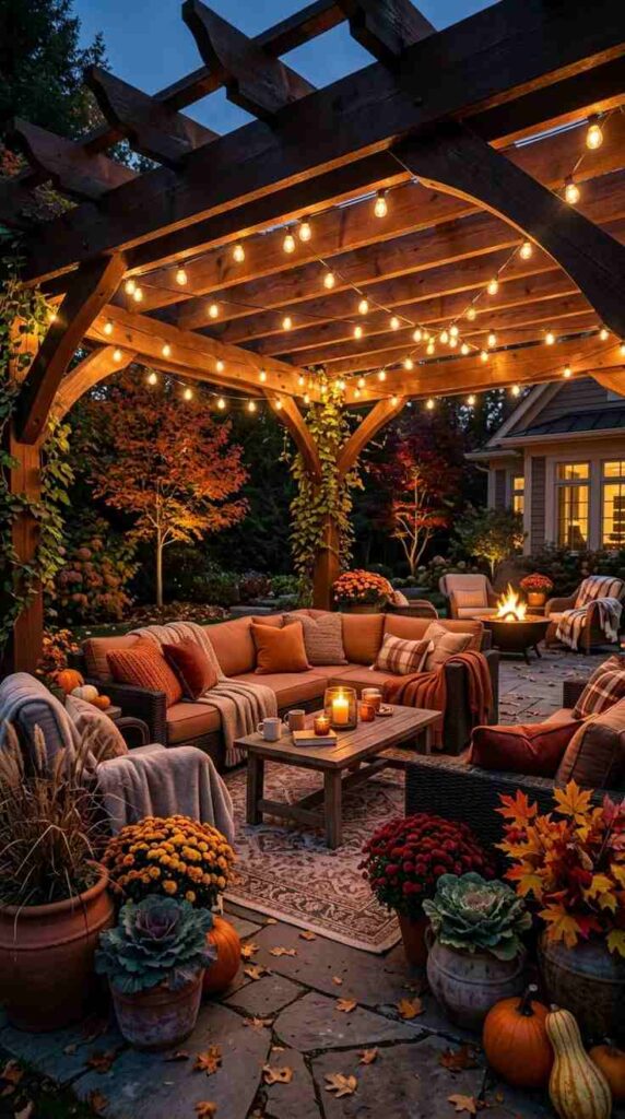 Autumn Woodland String Light Canopy