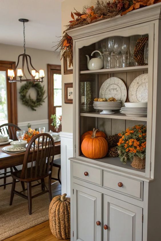 Beige Halloween Dining Hutch