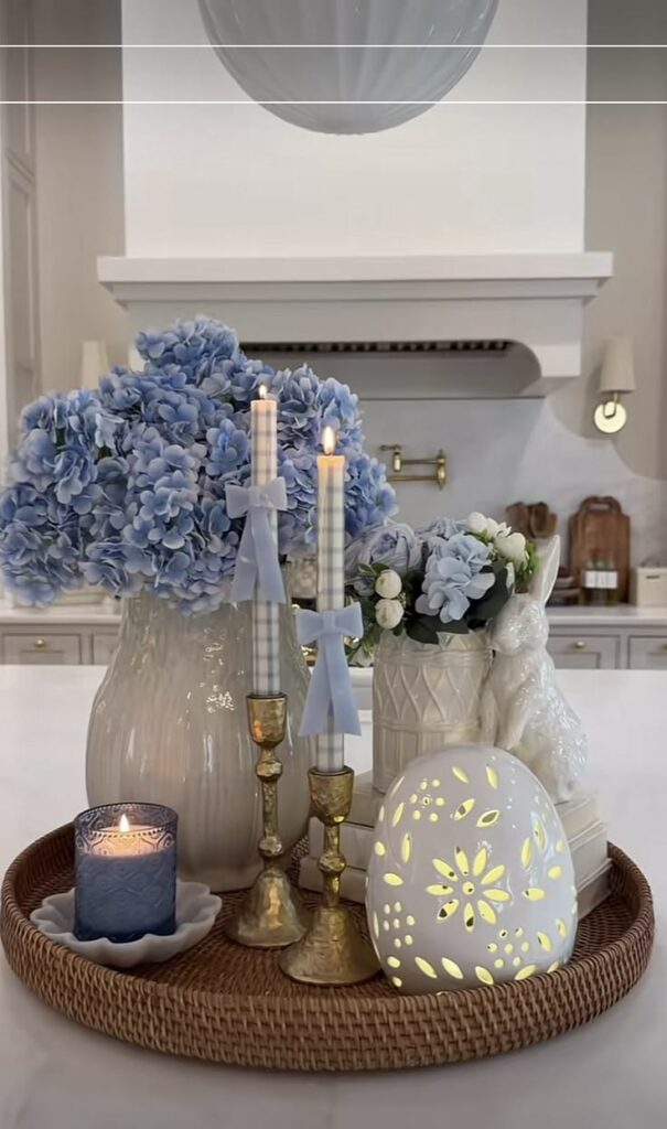 Blue Hydrangea Kitchen Island Display