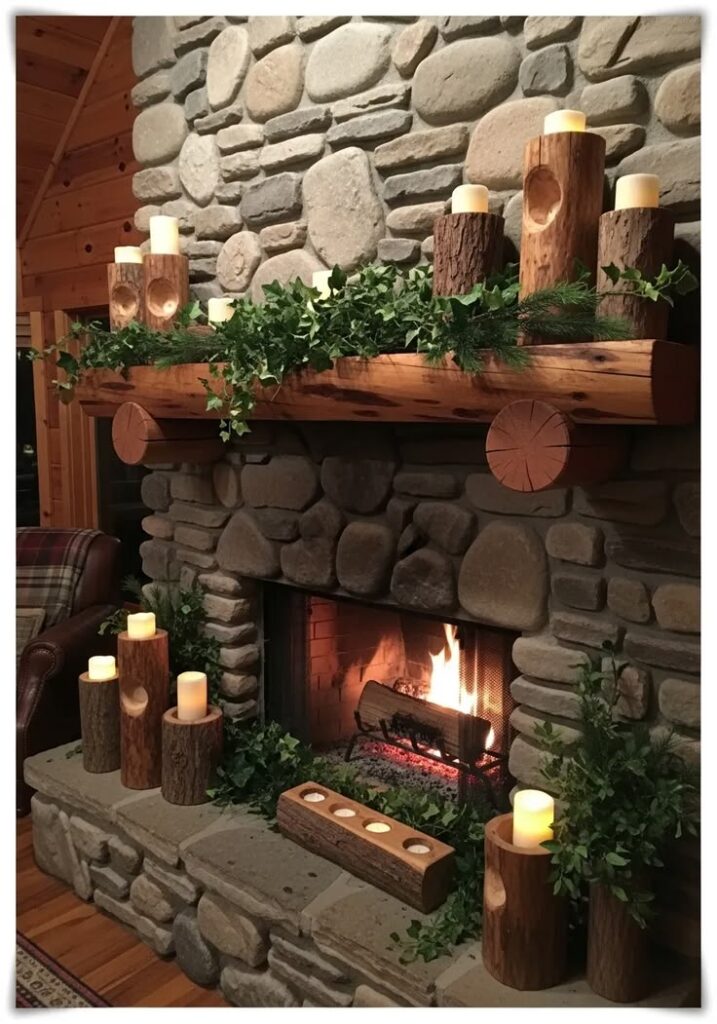 Cozy Woodland Fireplace Hearth