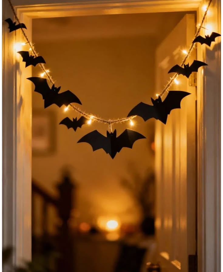 Decorate with Hanging Paper Bats and Stars