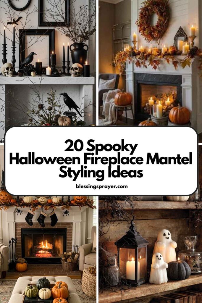 Halloween Fireplace Mantel Styling Ideas
