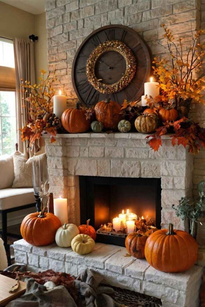 Harvest and Halloween Mixed Mantel