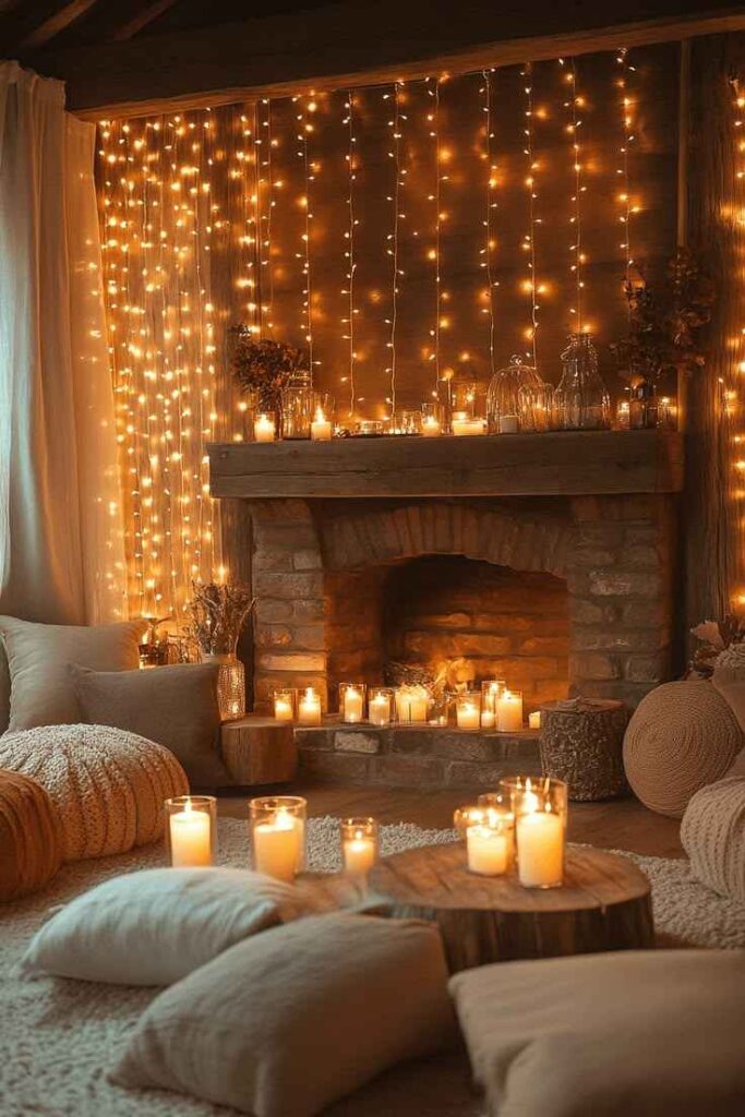 Indoor Bonfire Vibes Corner