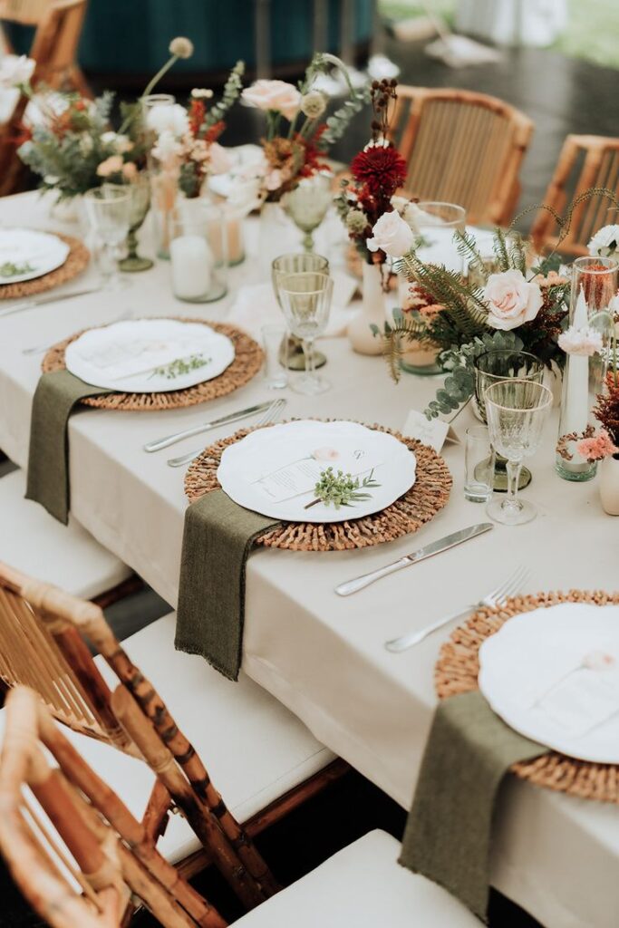 Layered Neutral Table Place Settings
