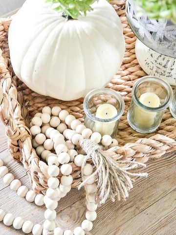 Neutral Pumpkin and Bead Garland Styling