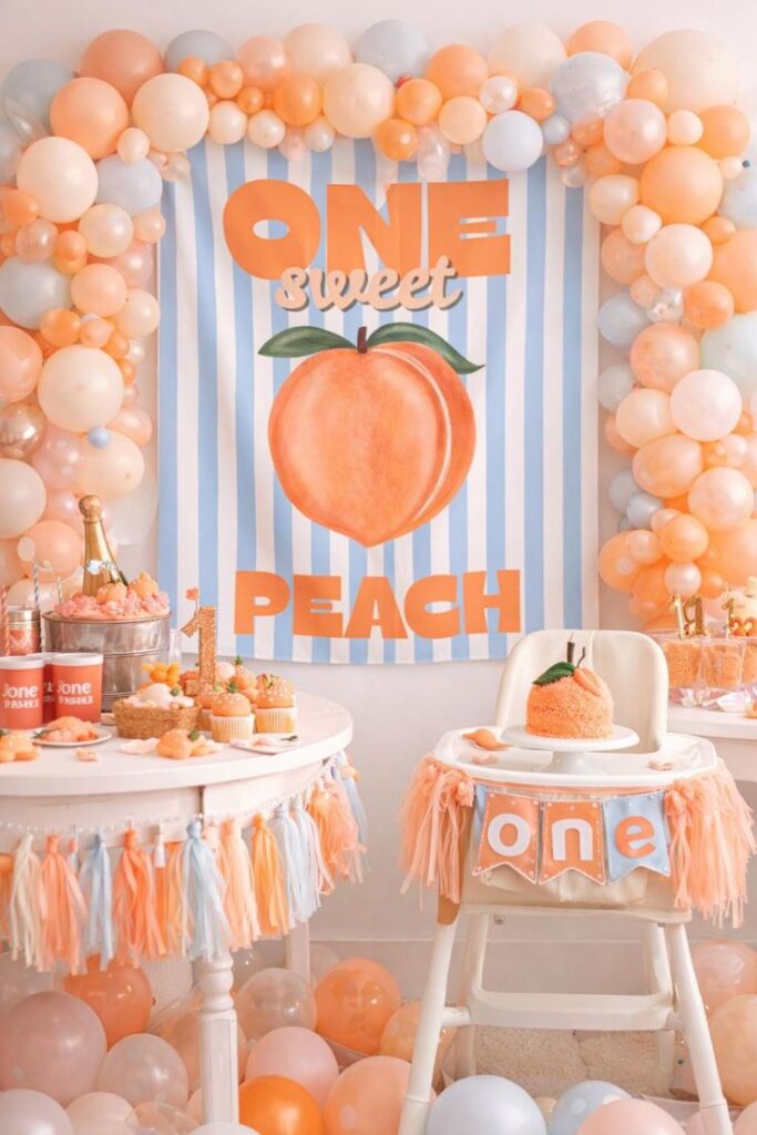 One Sweet Peach Birthday Theme