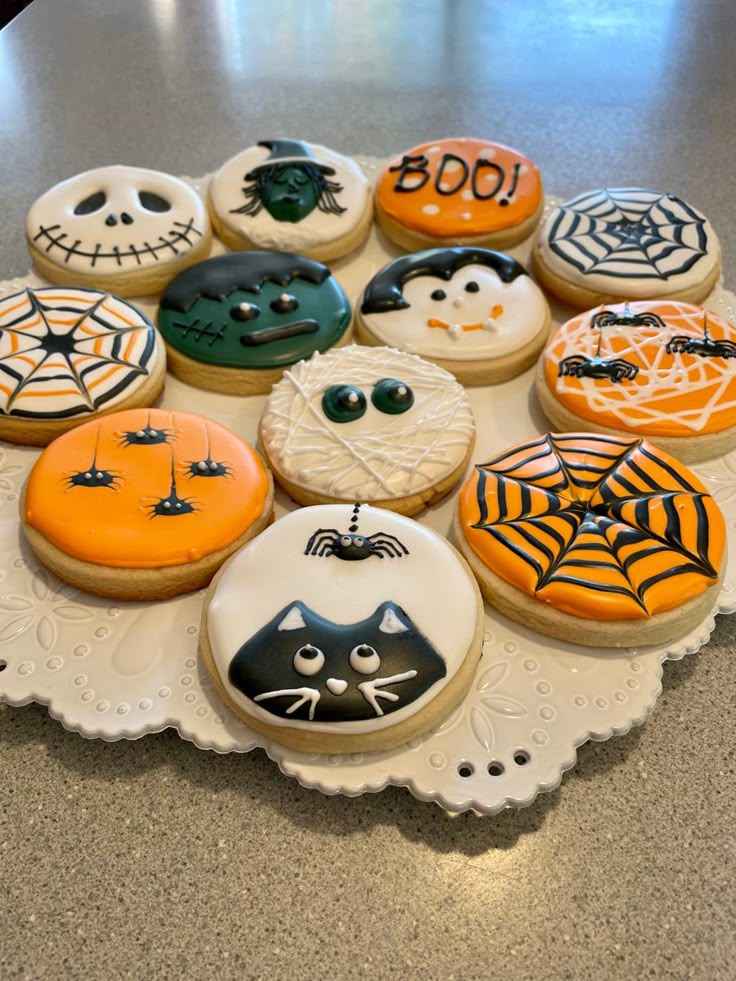Outdoor Halloween Cookie Decorating Table