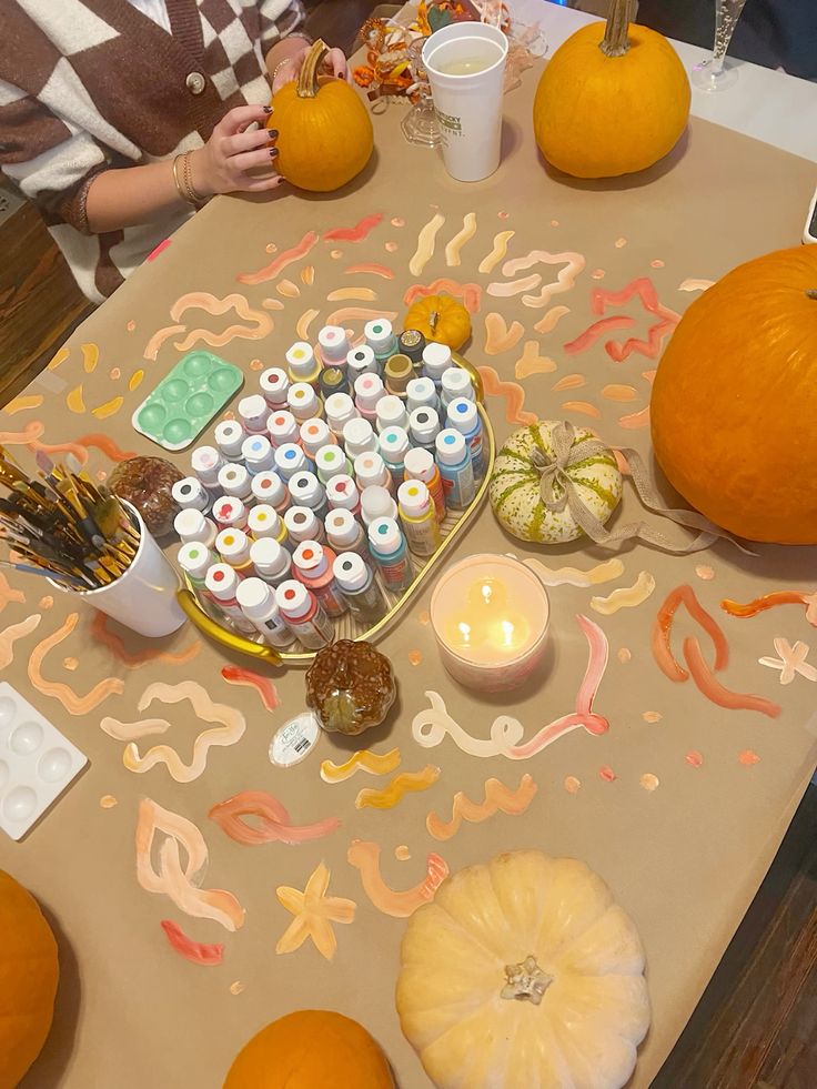Pumpkin Painting Table