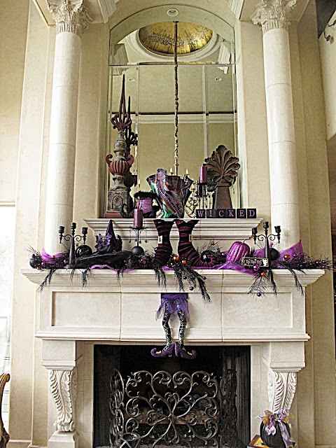 Purple and Black Glam Mantel