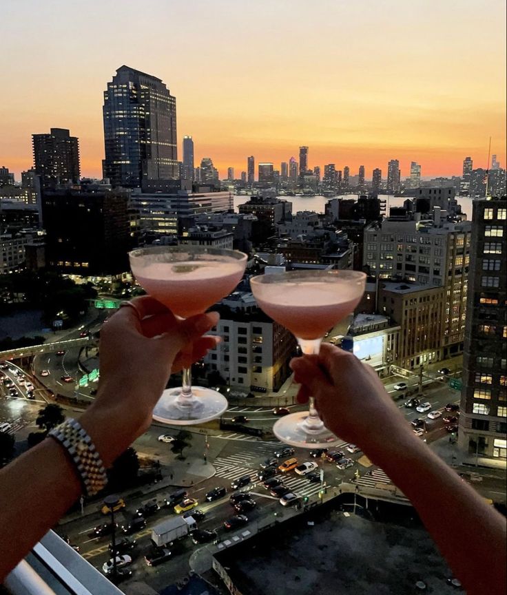Rooftop Mocktail Party with City Lights