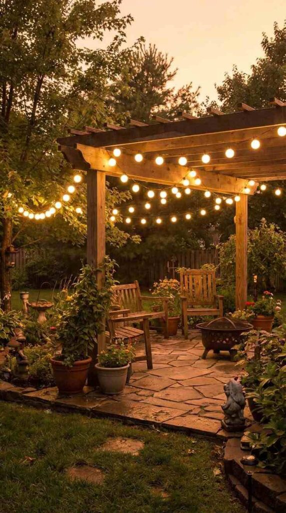 Warm String Light Party Setup