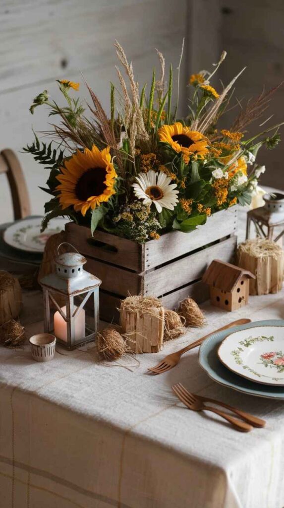 Wooden Crate Centerpiece