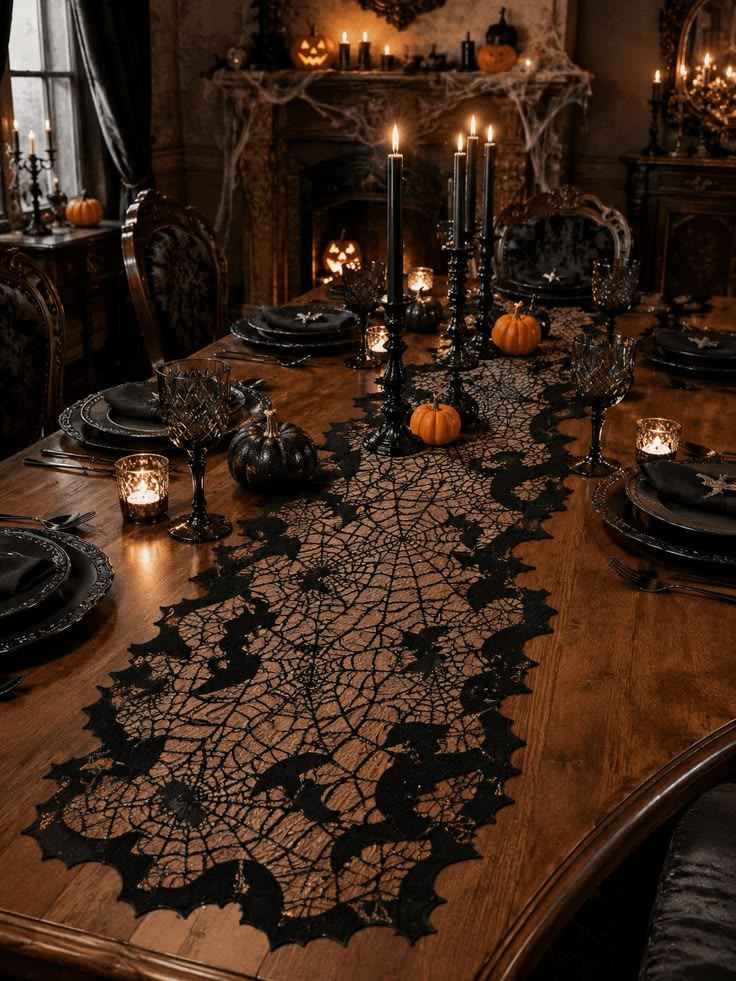 Add Black Lace to a Halloween Buffet