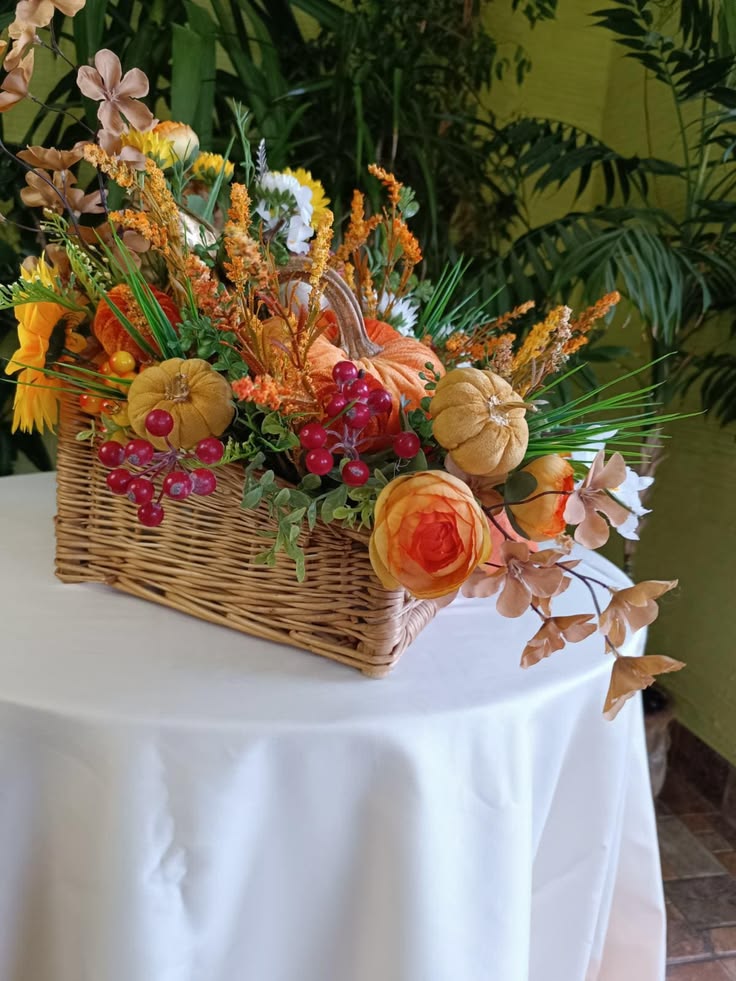 Arrange a Fall Flower Basket