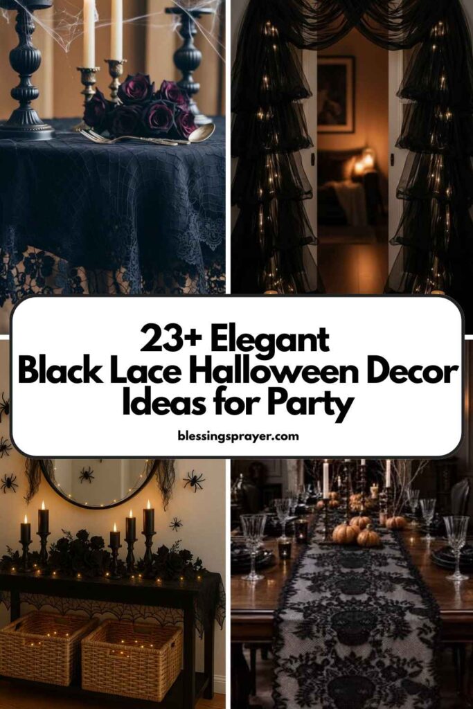 Black Lace Halloween Decor Ideas for Party