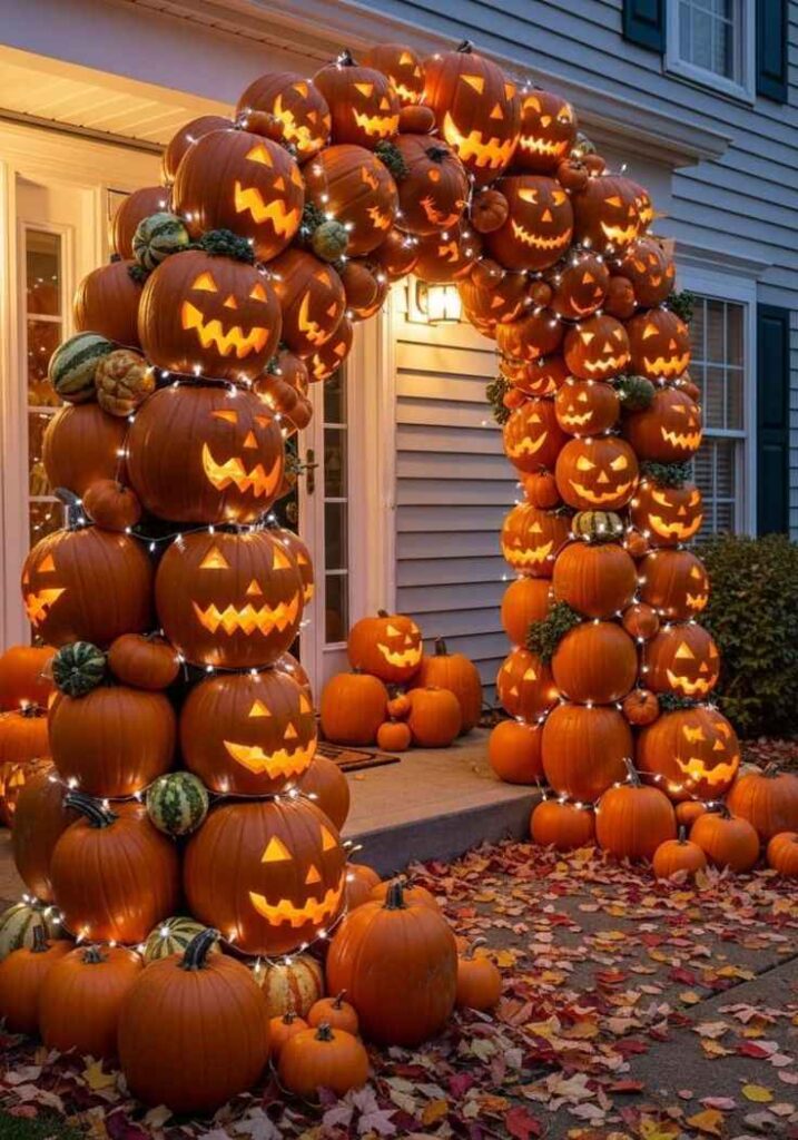 Build a Pumpkin-Filled Doorway Arch