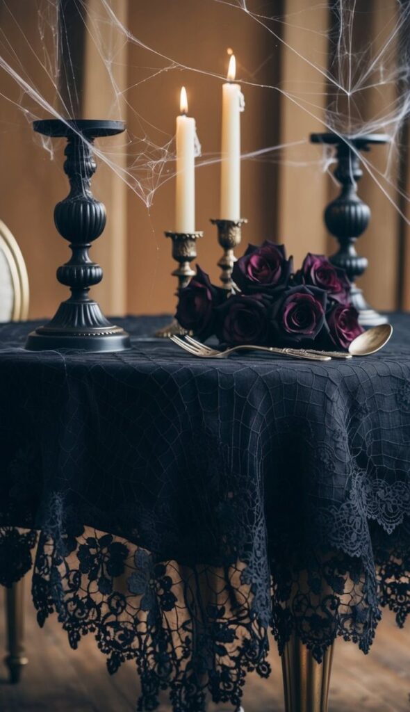 Create a Black Lace Drink Table