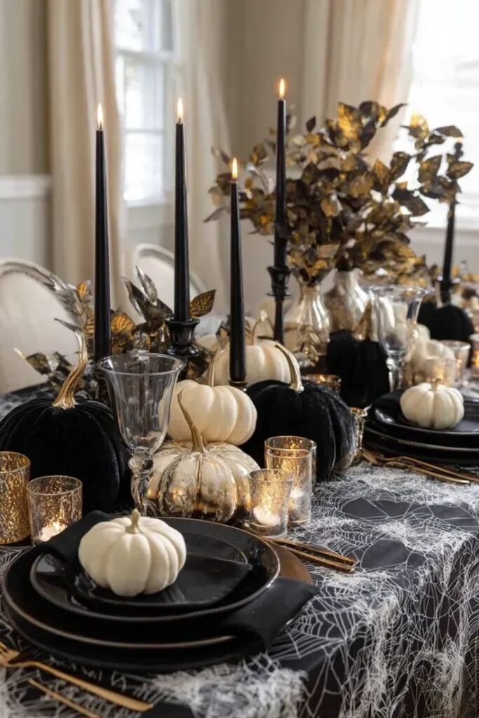 Create a Black and Ivory Tablescape