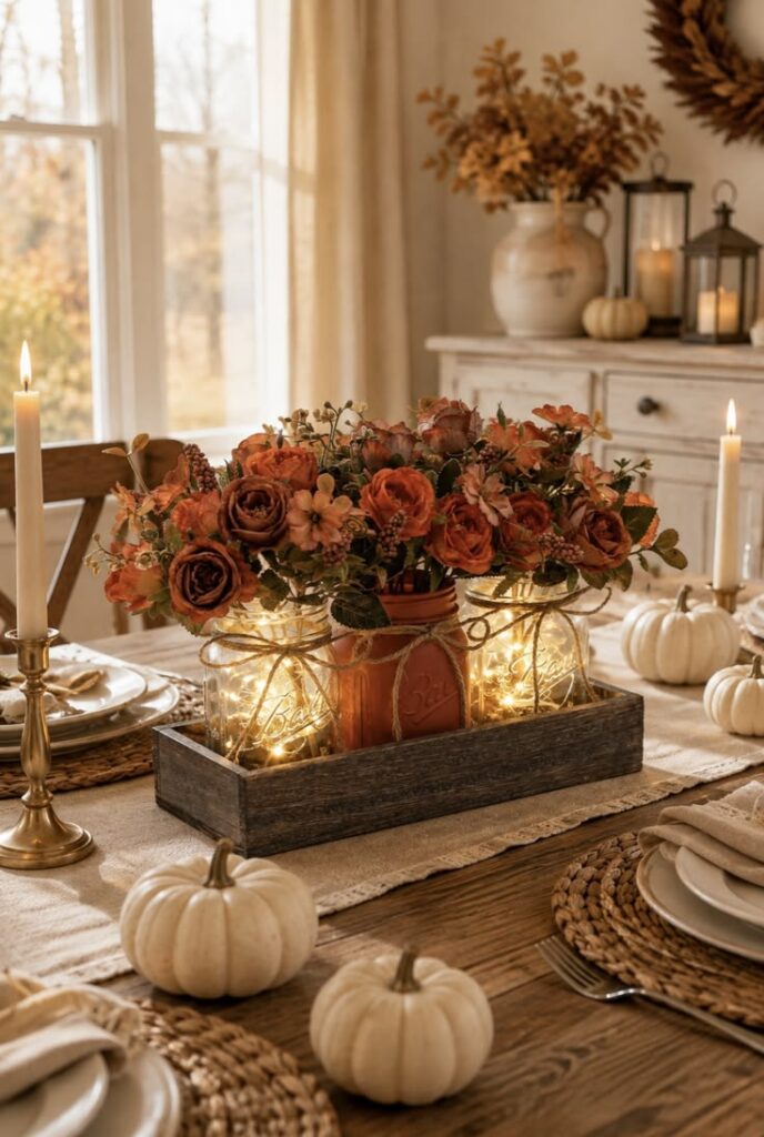 Create a Warm Pumpkin Table Centerpiece